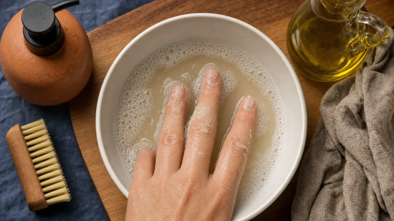 Comment enlever de la super glue sur les doigts avec eau savonneuse et huile