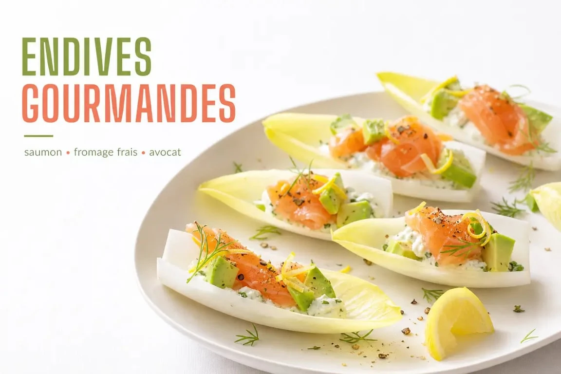 Feuilles d'endives garnies pour un apéritif sain et gourmand