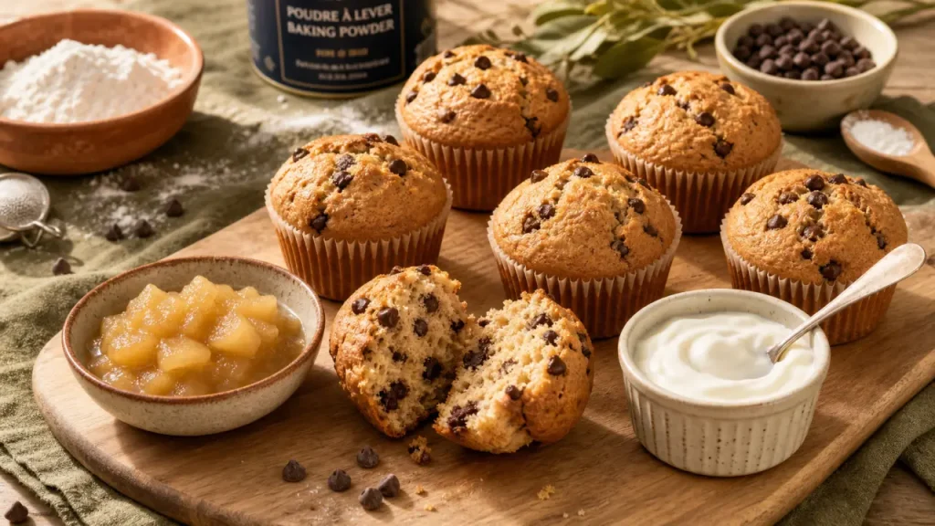 muffin light sans beurre aux pépites, 6 muffins moelleux