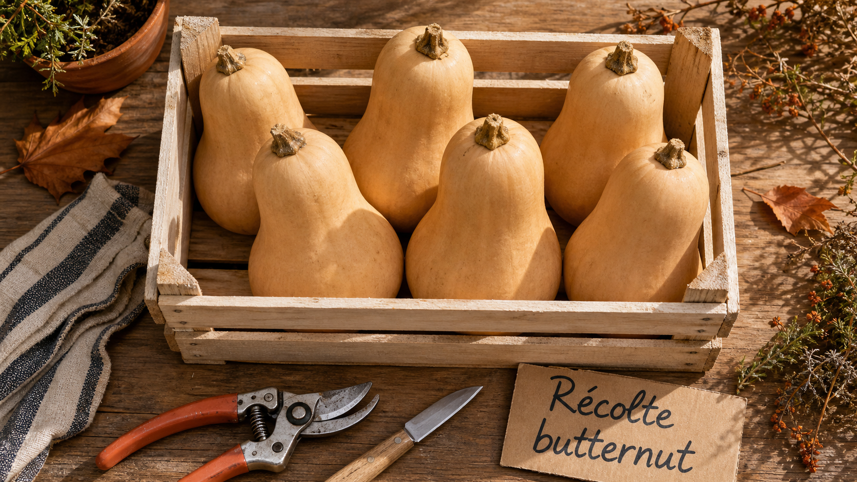 Quand cueillir les butternut : couleur, pédoncule sec, récolte