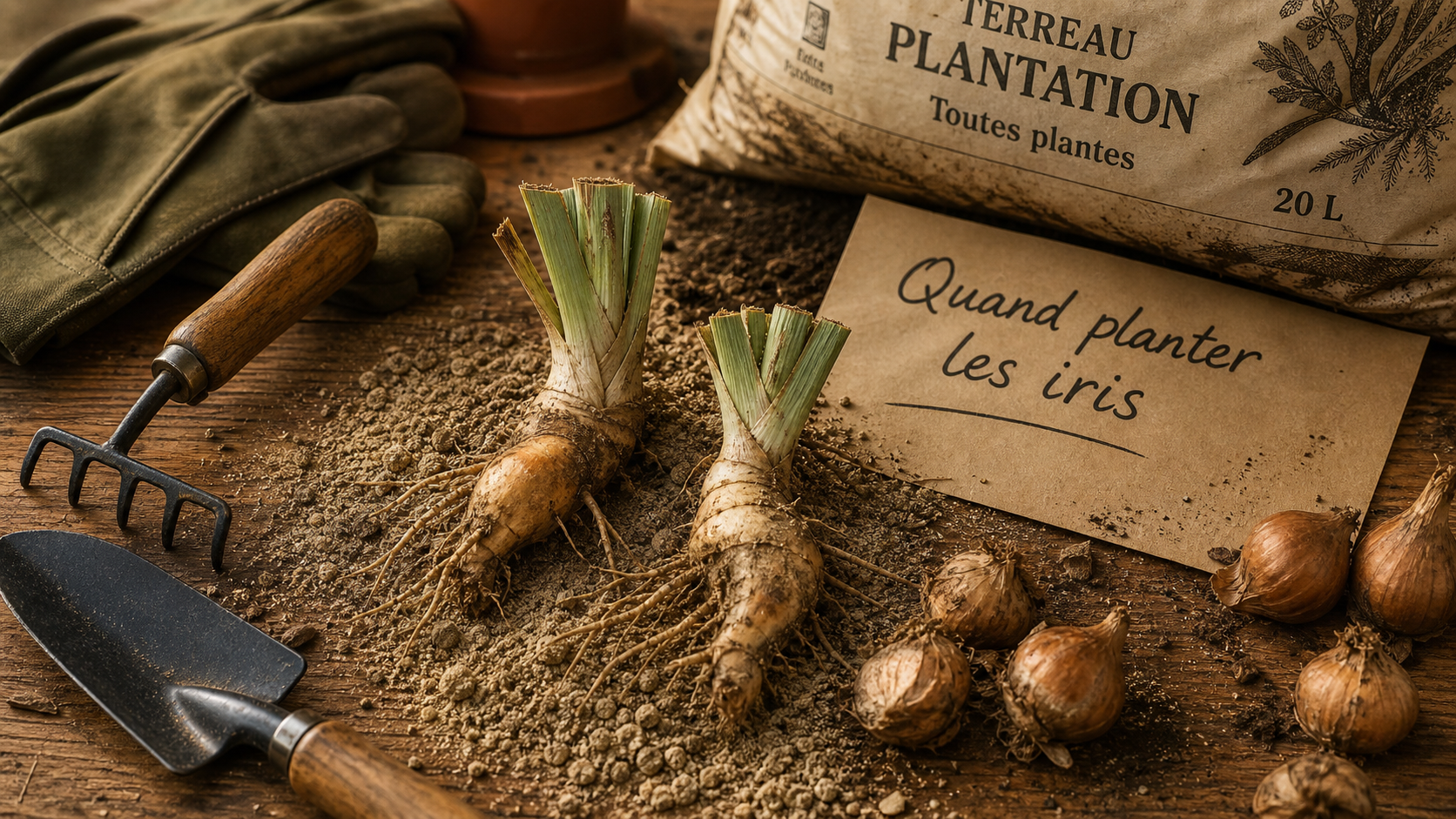 Quand planter des iris : rhizomes d’iris et outils de jardin