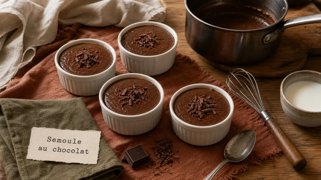 Semoule au chocolat maison lisse, sans grumeaux