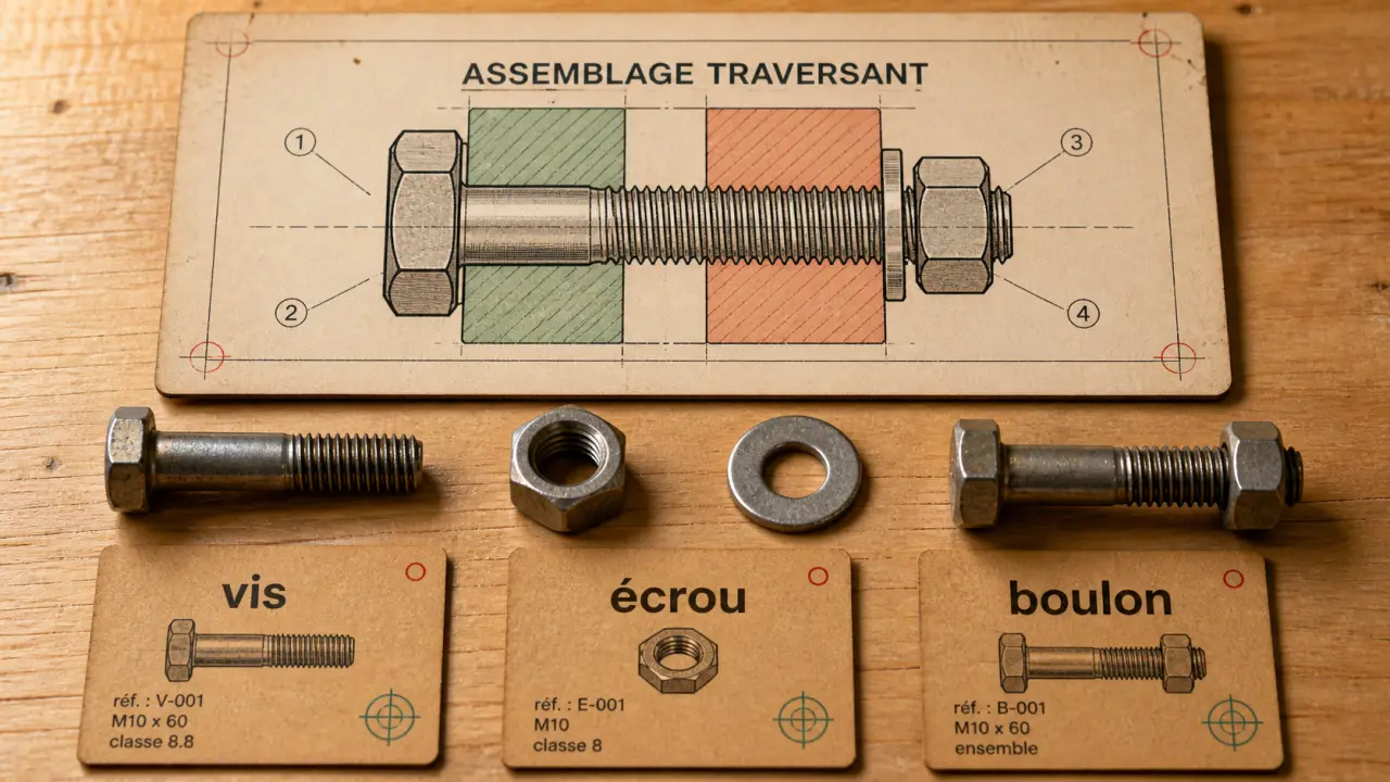 Boulon écrou différence : vis et écrou