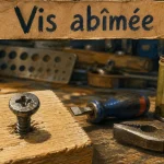 Pas de vis abimé : vis cruciforme abîmée sur établi
