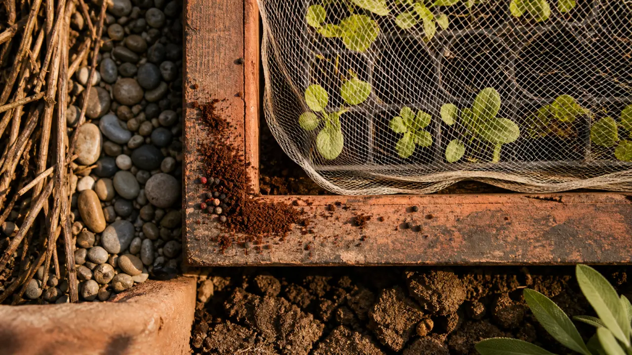 Repulsif chat jardin : marc de café et filet anti-oiseaux sur semis