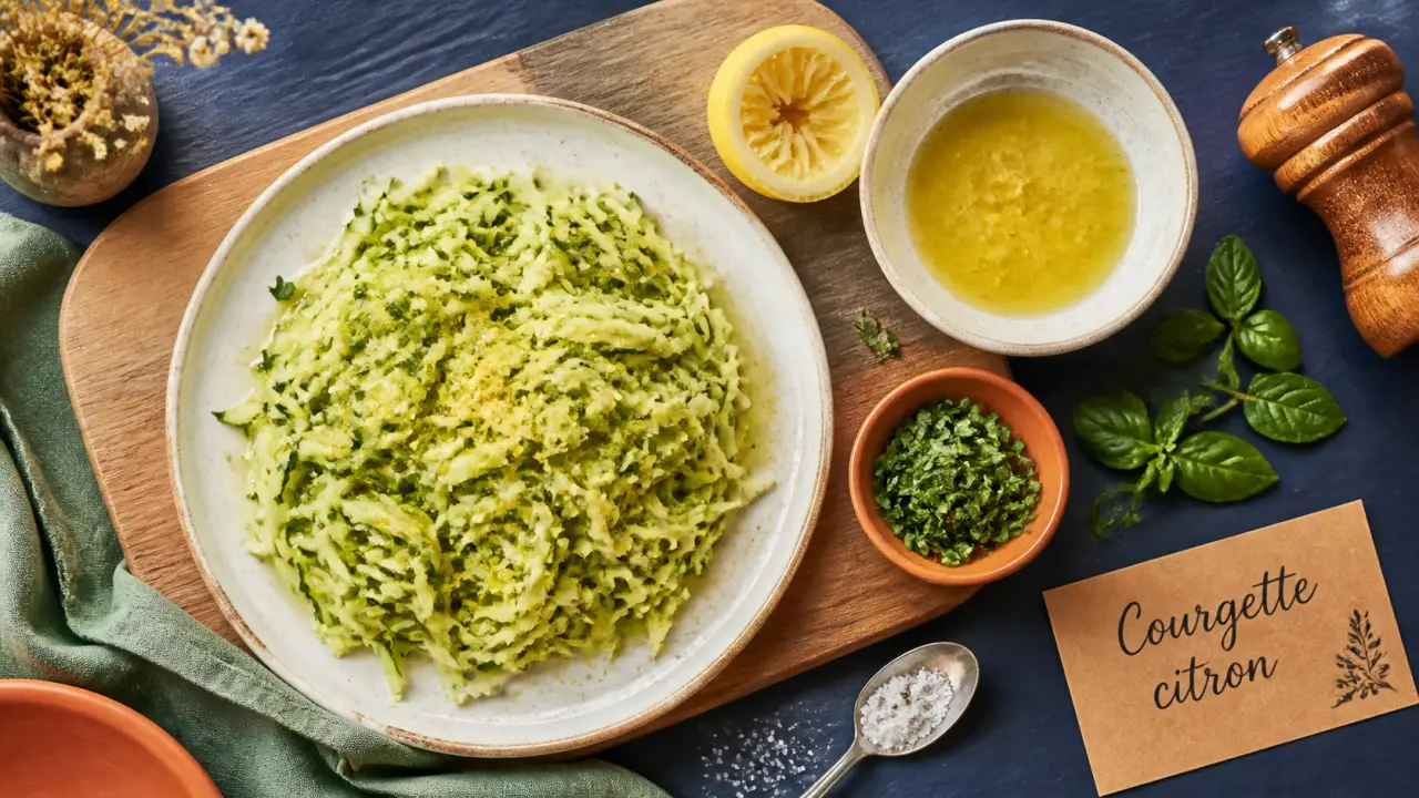 Salade courgette rapée citron, recette croquante prête en 15 min