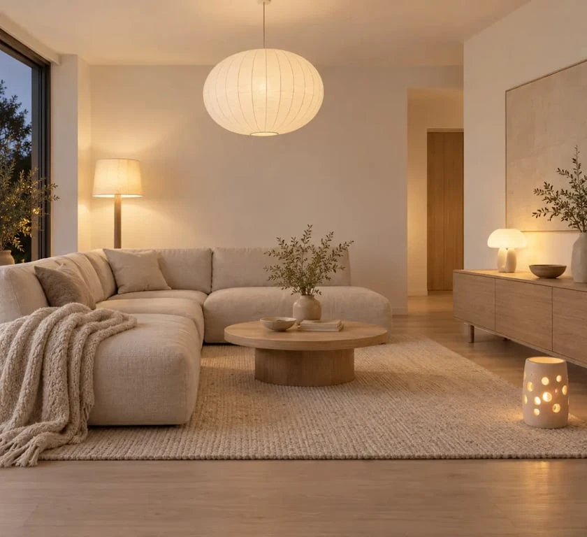 Éclairage en plusieurs points dans une décoration scandinave cocooning