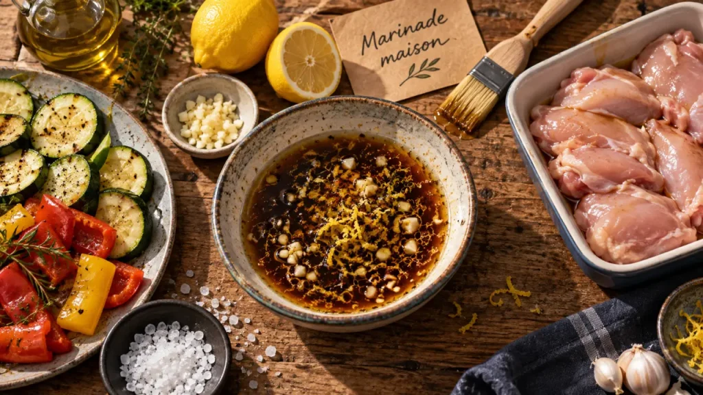 Marinade maison miel-citron-soja, marinades poulet