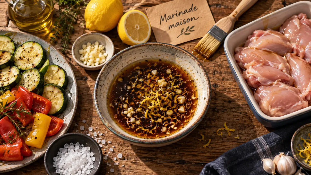 Marinade maison miel-citron-soja, marinades poulet