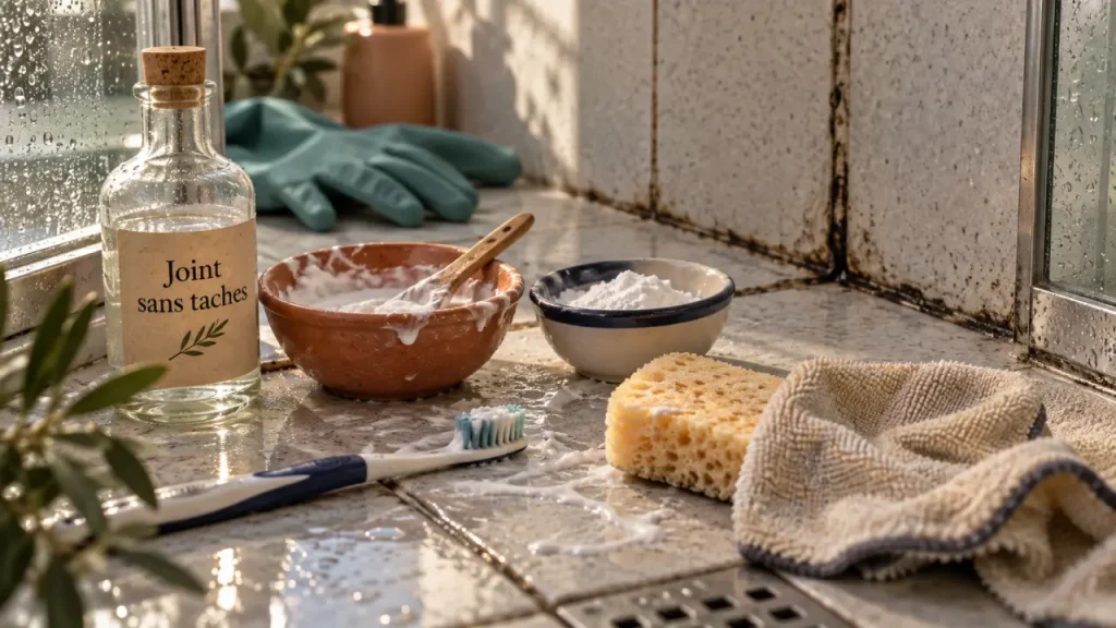 Nettoyer joint salle de bain noir : 4 gestes avant remplacement