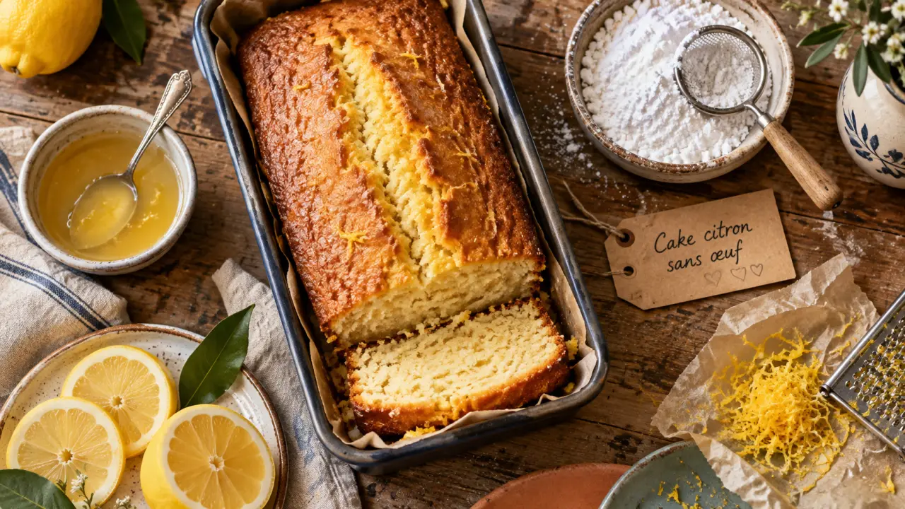 Cake au citron recette sans oeuf, moelleux sans œuf