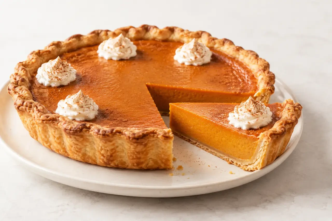 Recette de tarte à la citrouille traditionnelle avec garniture fondante et crème fouettée