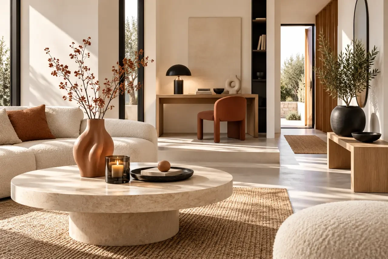 Idées de cadeau déco maison avec vase, lampe, bougie et accessoires pour différentes pièces