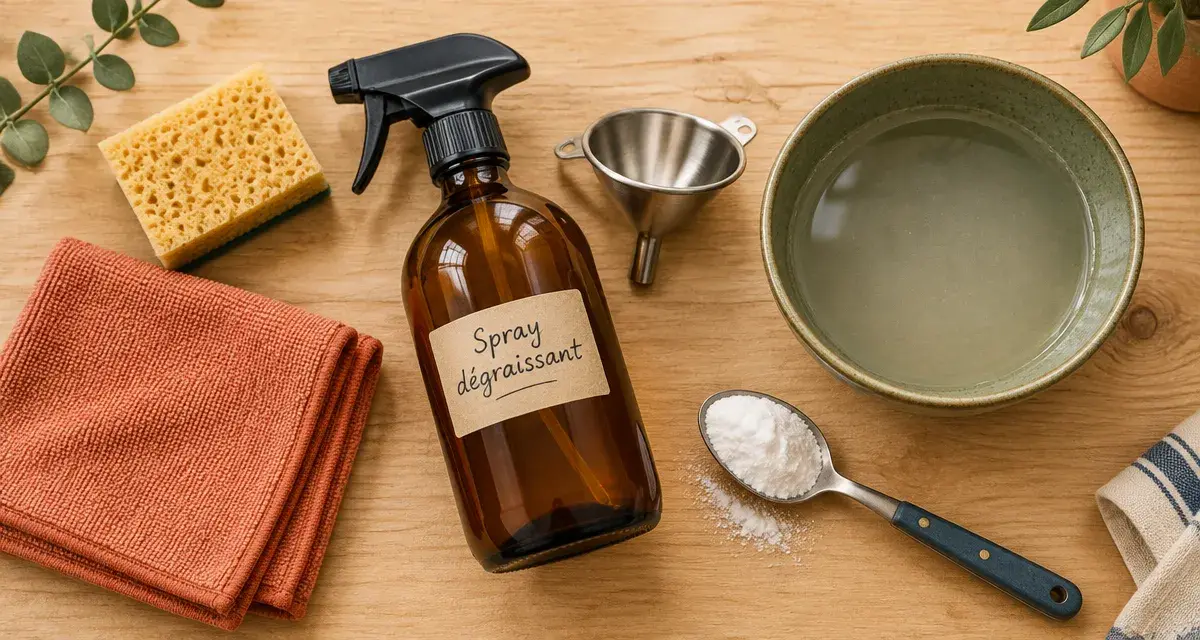 Nettoyant cuisine maison : spray dégraissant au savon noir et vinaigre