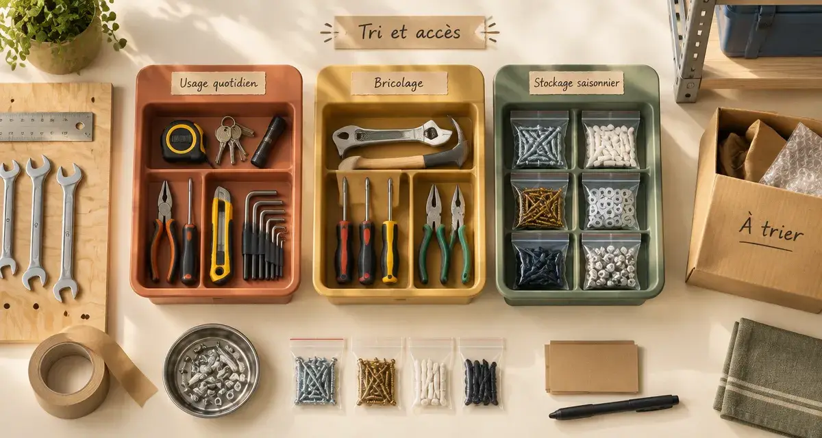 Optimisation rangement garage : tri et accès aux outils