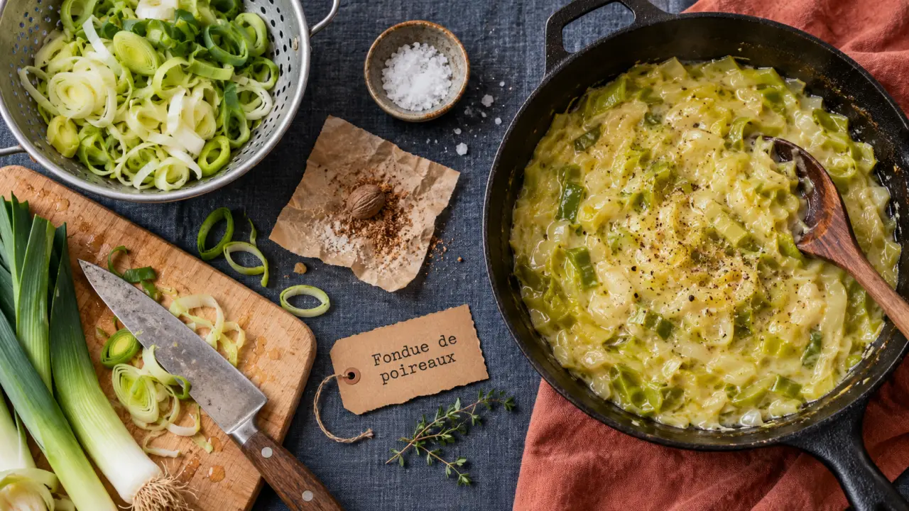 Recette poireaux simple : fondue de poireaux sans coloration